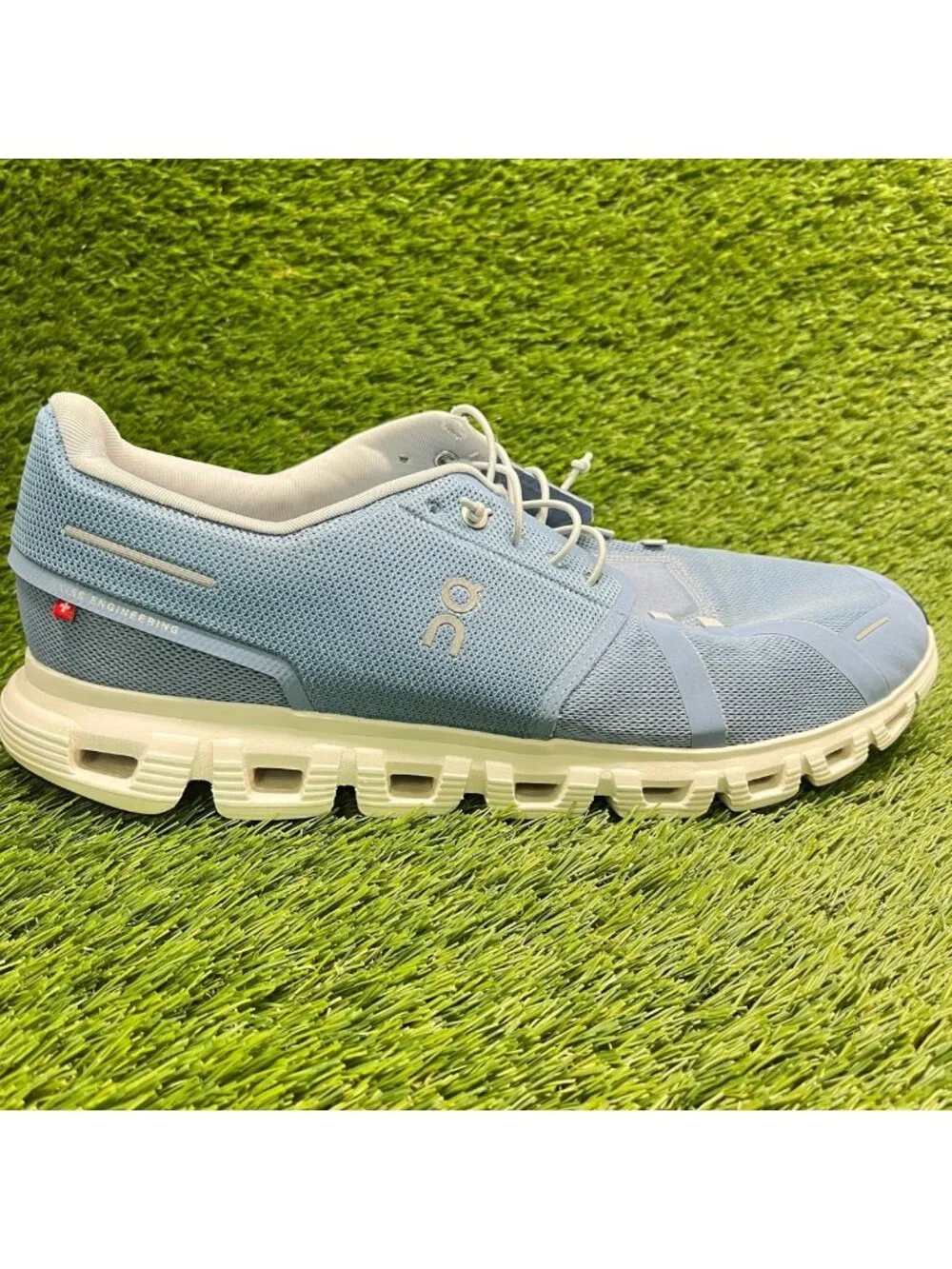 On Cloud 6 Mens Size 14 Blue White Athletic Running Walking Shoes Sneakers